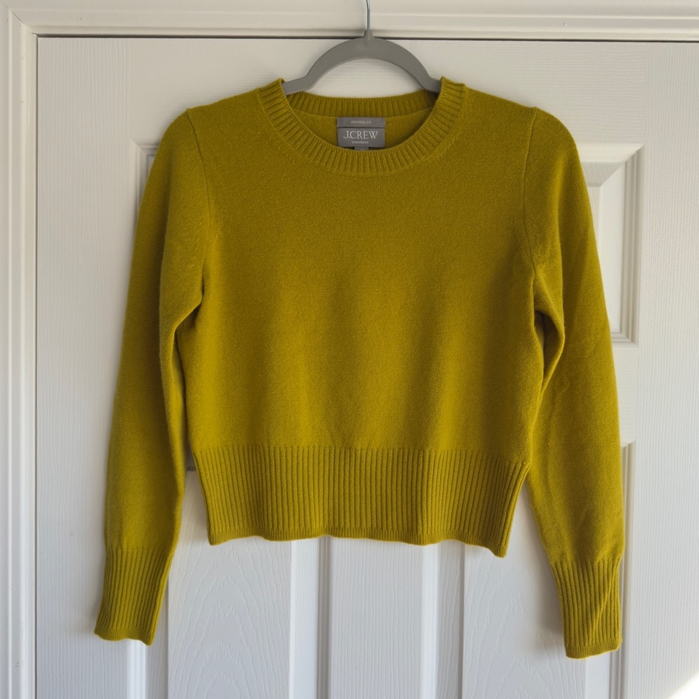 J Crew 100% Cashmere cropped fit crewneck sweater